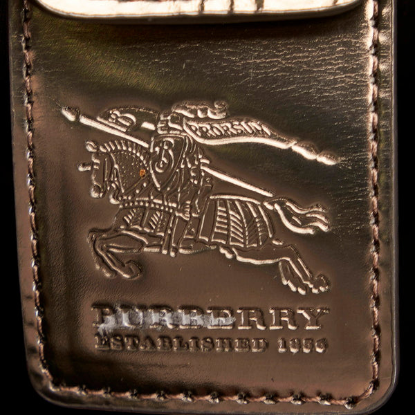 バーバリー ノバチェック ワンショルダー ベージュ メタリックゴールド PVC レザー レディース BURBERRY 【中古】