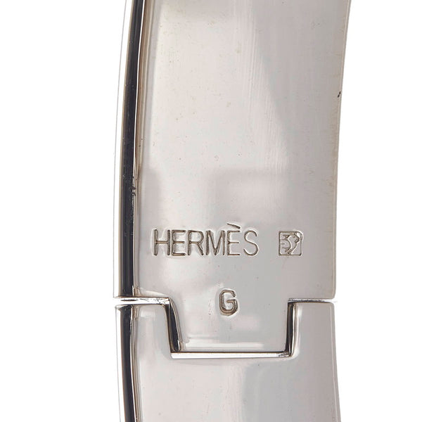 エルメス クリックH ブレスレット ルージュ シルバー エナメル メタル レディース HERMES 【中古】
