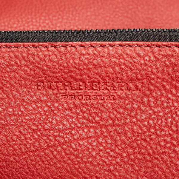 バーバリー 巾着 リュック・デイパック レッド レザー レディース BURBERRY 【中古】