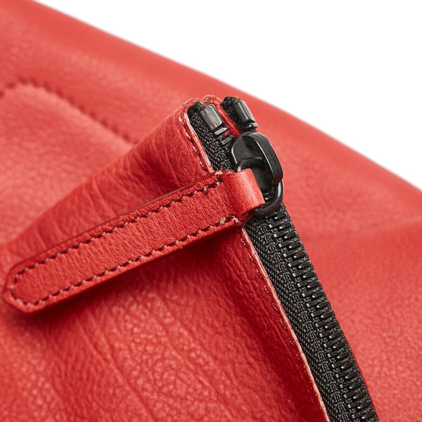 バーバリー 巾着 リュック・デイパック レッド レザー レディース BURBERRY 【中古】