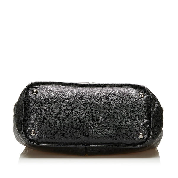 シャネル ココマーク チェーン ショルダーバッグ トートバッグ ブラック シルバー キャビアスキン レディース CHANEL 【中古】