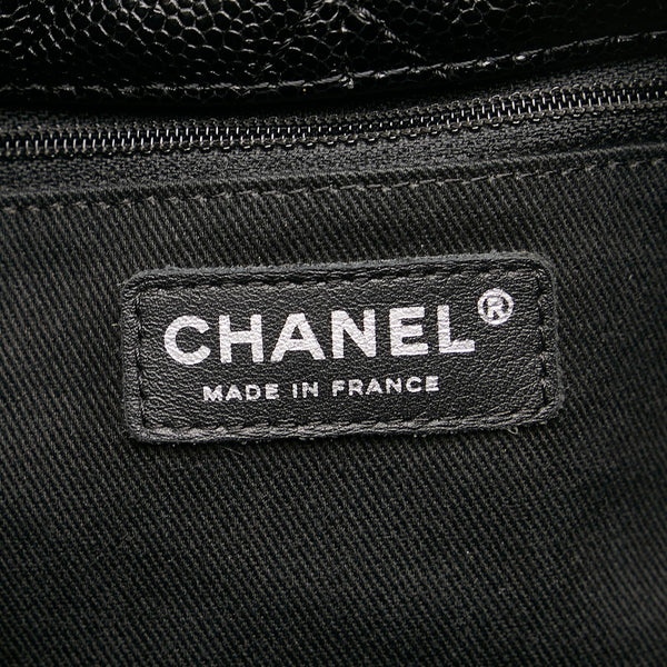 シャネル ココマーク チェーン ショルダーバッグ トートバッグ ブラック シルバー キャビアスキン レディース CHANEL 【中古】