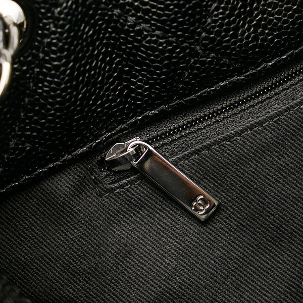 シャネル ココマーク チェーン ショルダーバッグ トートバッグ ブラック シルバー キャビアスキン レディース CHANEL 【中古】