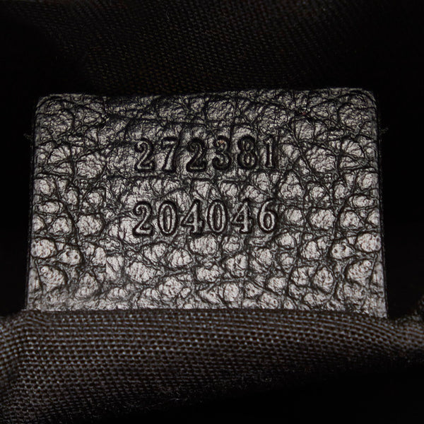 グッチ GGキャンバス ホースビット ポーチ ミニハンドバッグ 272381 ブラック キャンバス レザー レディース GUCCI 【中古】