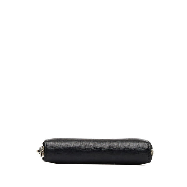 バレンシアガ ロゴ ラウンドファスナー コインケース コインパース 小銭入れ 452503 ブラック レザー レディース BALENCIAGA 【中古】