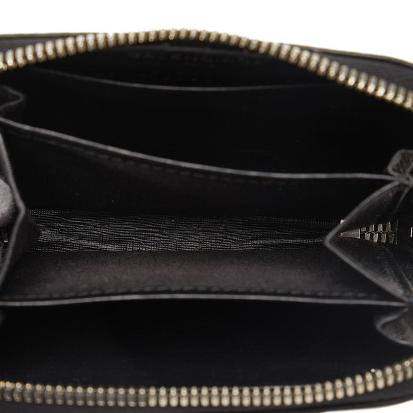 バレンシアガ ロゴ ラウンドファスナー コインケース コインパース 小銭入れ 452503 ブラック レザー レディース BALENCIAGA 【中古】