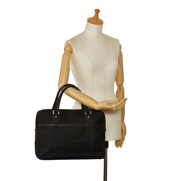 ルイ ヴィトン ダミエ ジェアン ヤック ビジネスバッグ M93082 ノワール ブラック キャンバス レザー メンズ LOUIS VUITTON 【中古】