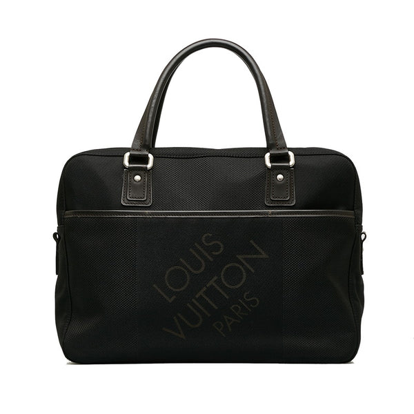 ルイ ヴィトン ダミエ ジェアン ヤック ビジネスバッグ M93082 ノワール ブラック キャンバス レザー メンズ LOUIS VUITTON 【中古】