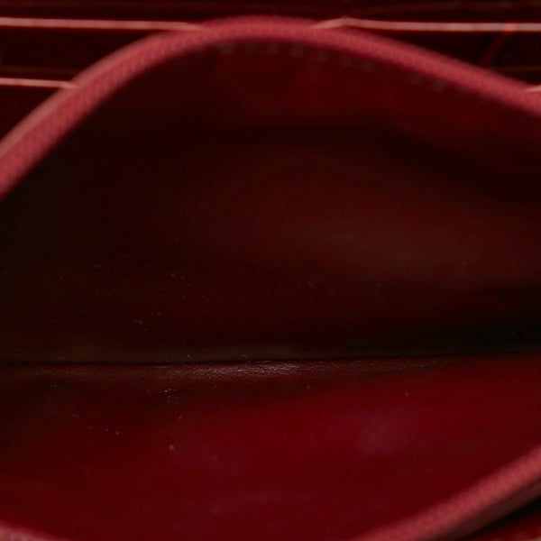 カルティエ ハッピーバースデー 長財布 ボルドー エナメル メンズ CARTIER 【中古】