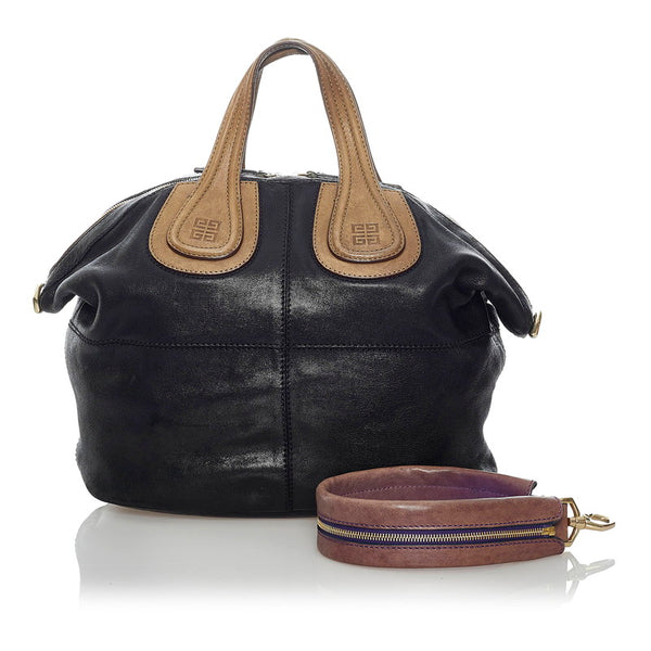 ジバンシー ナイチンゲール ブラック カーキ パープル レザー ハンドバッグ ショルダーバッグ 2WAY レディース Givenchy 【中古】