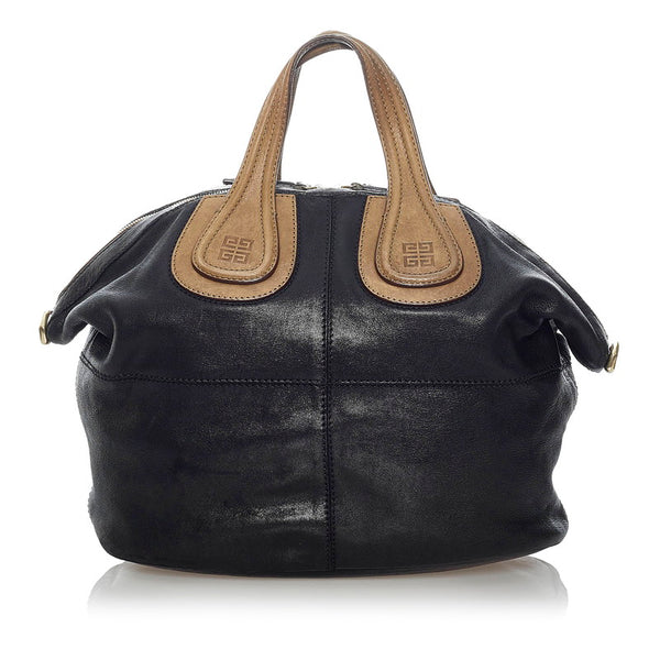 ジバンシー ナイチンゲール ブラック カーキ パープル レザー ハンドバッグ ショルダーバッグ 2WAY レディース Givenchy 【中古】