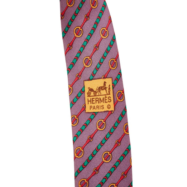 エルメス ネクタイ パープル シルク メンズ HERMES 【中古】