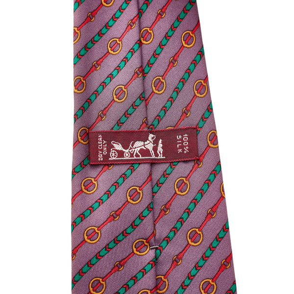 エルメス ネクタイ パープル シルク メンズ HERMES 【中古】