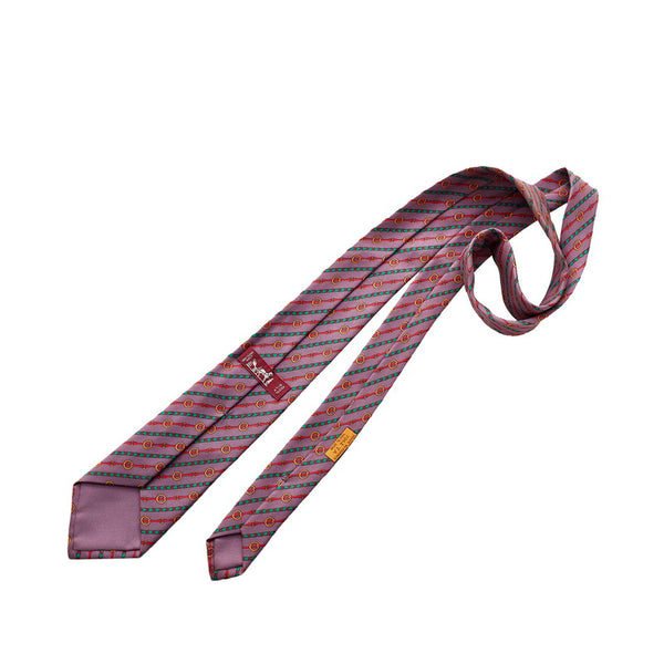 エルメス ネクタイ パープル シルク メンズ HERMES 【中古】