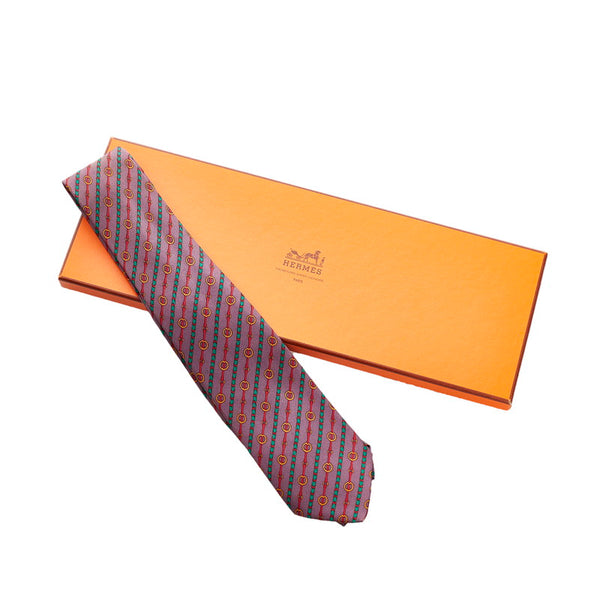 エルメス ネクタイ パープル シルク メンズ HERMES 【中古】