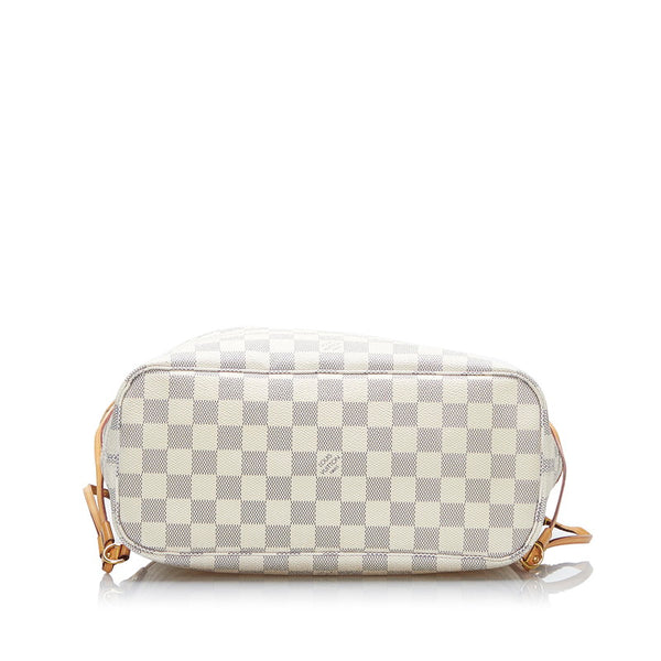 ルイ ヴィトン ダミエ アズール ネヴァーフルPM トートバッグ ショルダーバッグ N51110 ホワイト PVC レザー レディース LOUIS VUITTON 【中古】