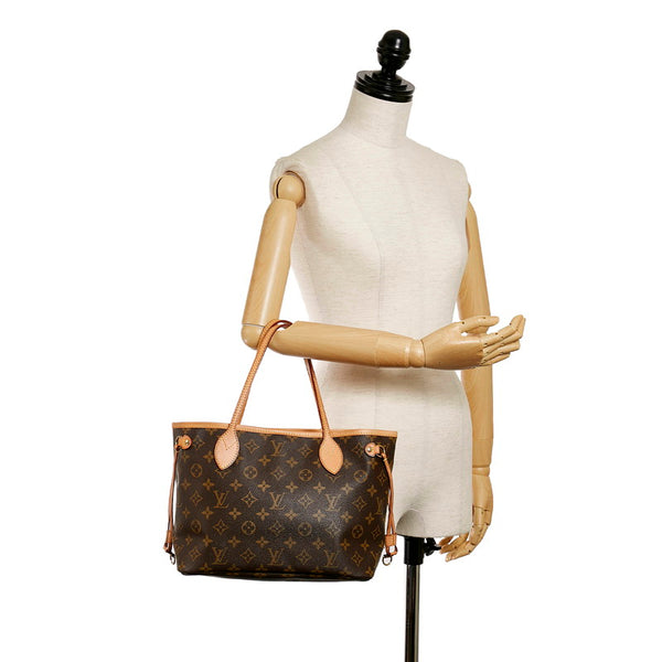 ルイ ヴィトン モノグラム ネヴァーフルPM M40155 ブラウン PVC レザー トートバッグ レディース LOUIS VUITTON 【中古】
