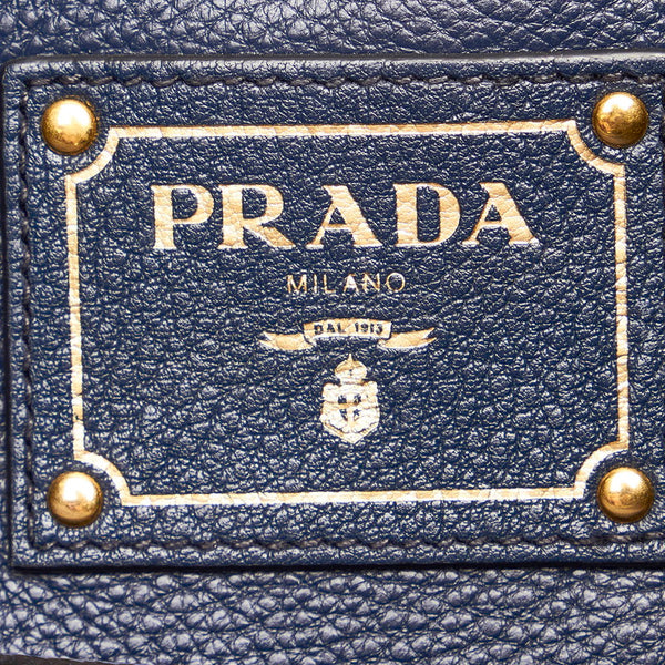 プラダ ネイビー レザー トートバッグ ショルダーバッグ 2WAY レディース PRADA 【中古】
