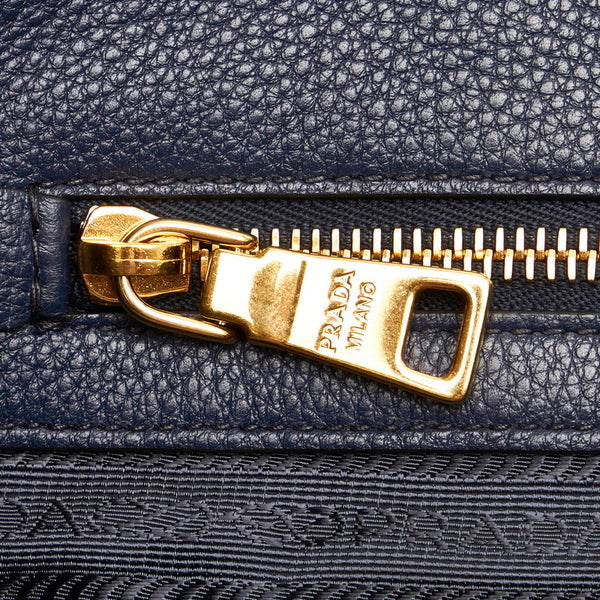 プラダ ネイビー レザー トートバッグ ショルダーバッグ 2WAY レディース PRADA 【中古】