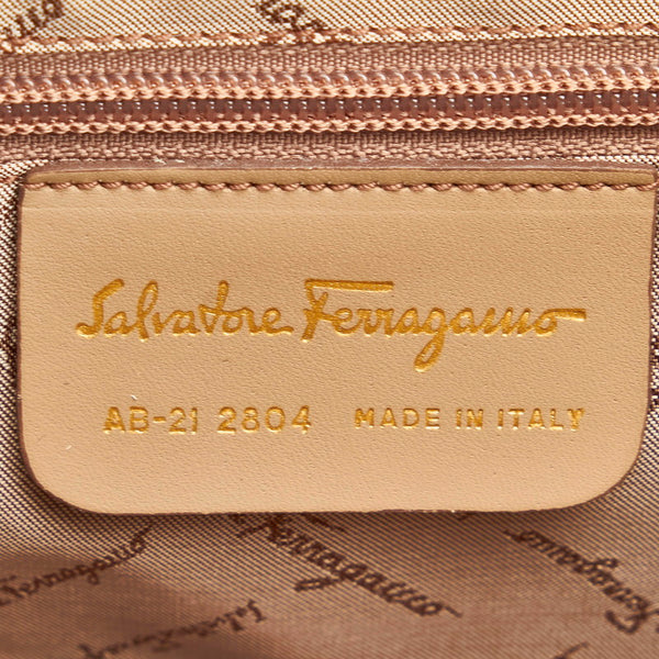 サルヴァトーレフェラガモ ガンチーニ ハンドバッグ AB-21 2804 マスタード イエロー エナメル レディース Salvatore Ferragamo 【中古】