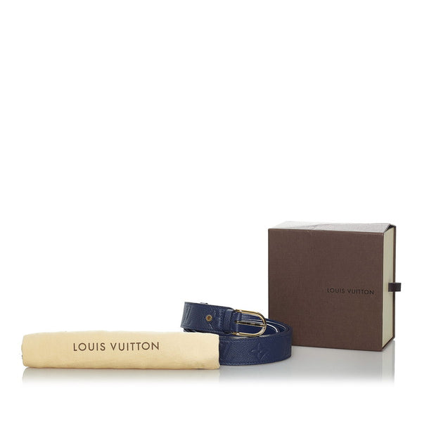 ルイ ヴィトン アンプラント サンチュール ベルト M9791 ネイビー レザー レディース LOUIS VUITTON 【中古】