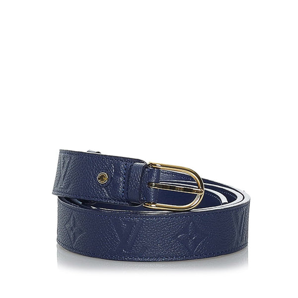 ルイ ヴィトン アンプラント サンチュール ベルト M9791 ネイビー レザー レディース LOUIS VUITTON 【中古】