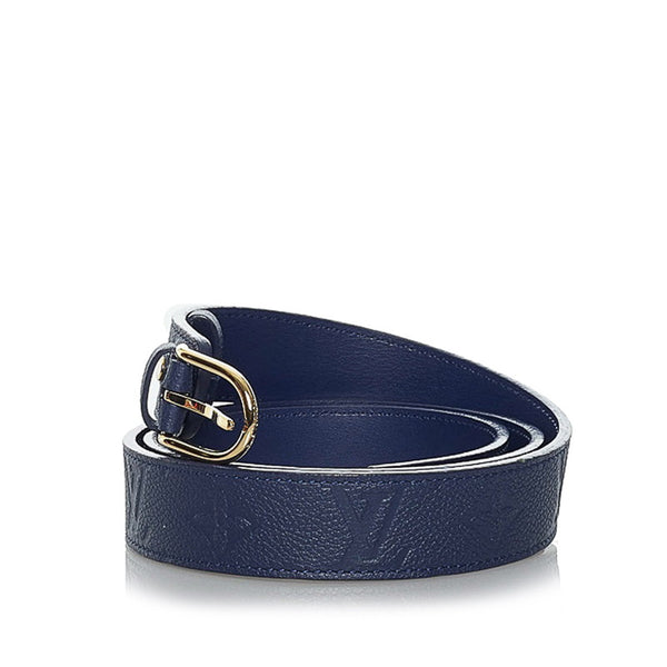 ルイ ヴィトン アンプラント サンチュール ベルト M9791 ネイビー レザー レディース LOUIS VUITTON 【中古】