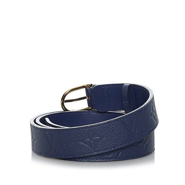 ルイ ヴィトン アンプラント サンチュール ベルト M9791 ネイビー レザー レディース LOUIS VUITTON 【中古】