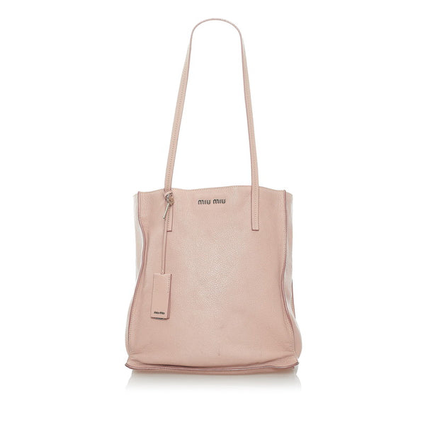 ミュウミュウ トートバッグ ベビーピンク レザー レディース MIUMIU 【中古】