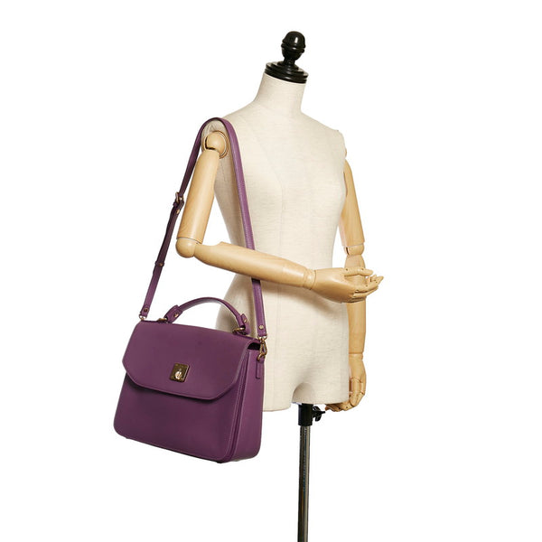 エム シー エム ハンドバッグ ショルダーバッグ 2WAY パープル レザー レディース MCM 【中古】