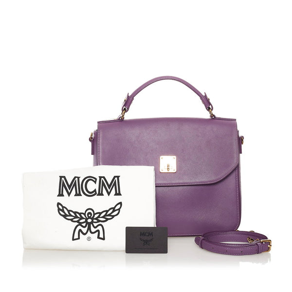 エム シー エム ハンドバッグ ショルダーバッグ 2WAY パープル レザー レディース MCM 【中古】