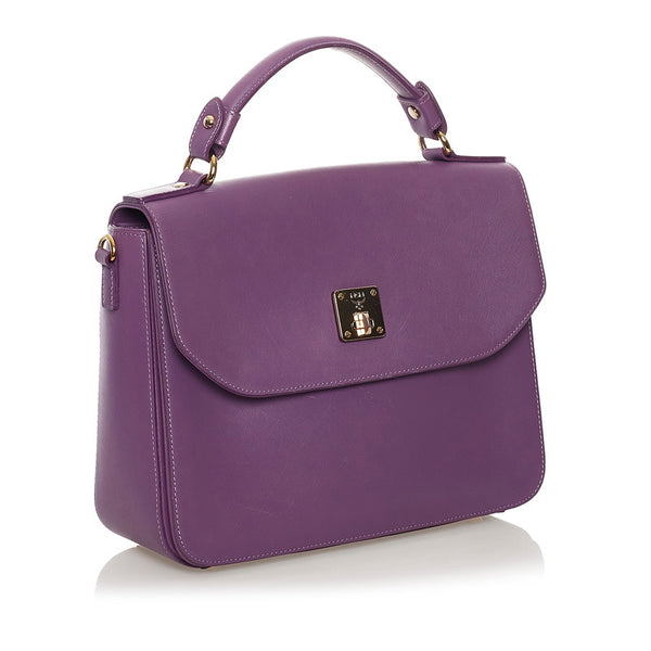 エム シー エム ハンドバッグ ショルダーバッグ 2WAY パープル レザー レディース MCM 【中古】