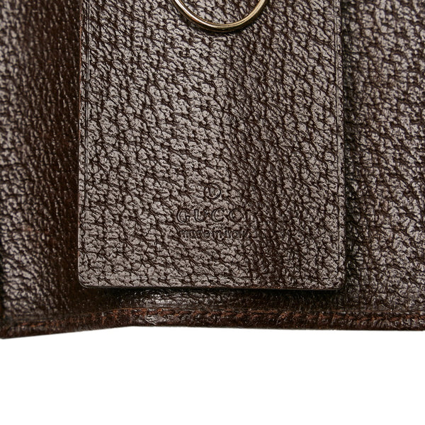 グッチ シェリー キーケース 181673 ブラウン グリーン レッド キャンバス レザー レディース GUCCI 【中古】