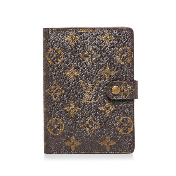 ルイ ヴィトン モノグラム アジェンダPM 手帳カバー R20005 ブラウン PVC レザー レディース LOUIS VUITTON 【中古】