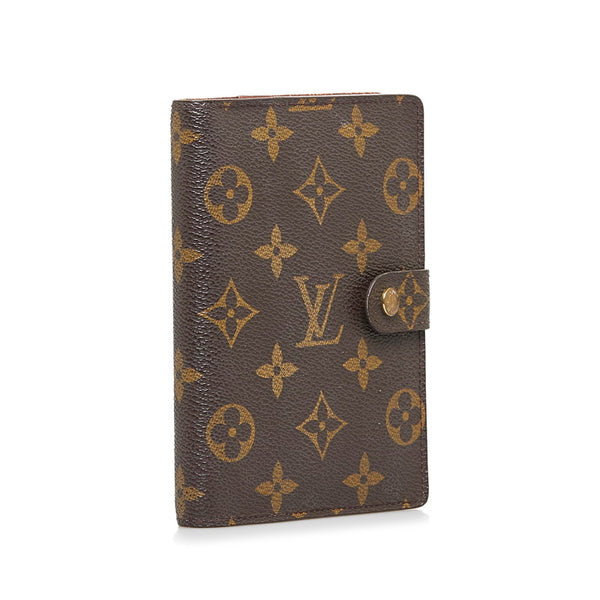 ルイ ヴィトン モノグラム アジェンダPM 手帳カバー R20005 ブラウン PVC レザー レディース LOUIS VUITTON 【中古】