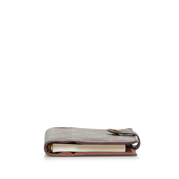 ルイ ヴィトン モノグラム アジェンダPM 手帳カバー R20005 ブラウン PVC レザー レディース LOUIS VUITTON 【中古】