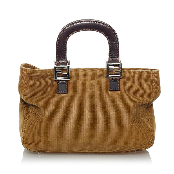 フェンディ ハンドバッグ キャメル コーデュロイ レディース FENDI 【中古】
