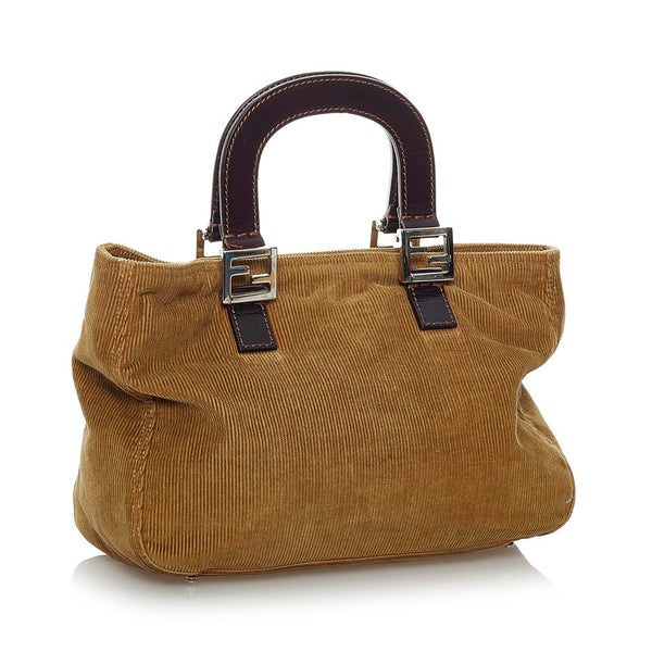 フェンディ ハンドバッグ キャメル コーデュロイ レディース FENDI 【中古】