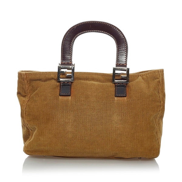 フェンディ ハンドバッグ キャメル コーデュロイ レディース FENDI 【中古】