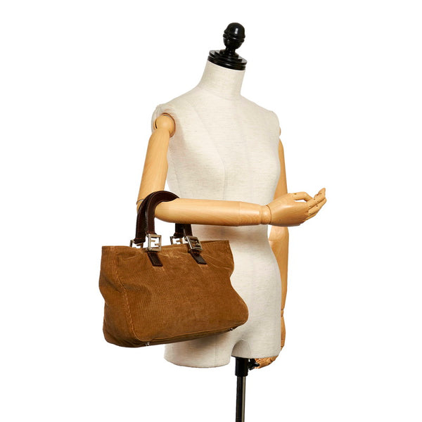 フェンディ ハンドバッグ キャメル コーデュロイ レディース FENDI 【中古】