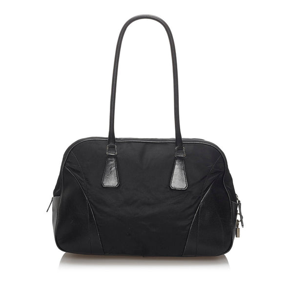 プラダ ハンドバッグ ブラック ナイロン レザー レディース PRADA 【中古】