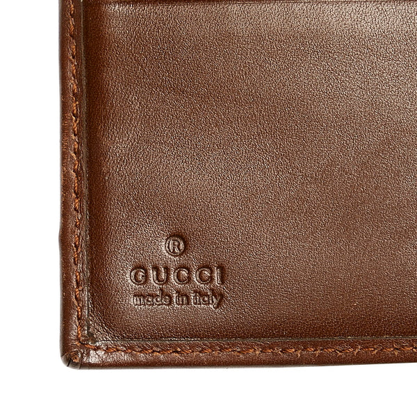 グッチ GGキャンバス 035 3661 ブラウン キャンバス レザー 二つ折り財布 レディース GUCCI 【中古】