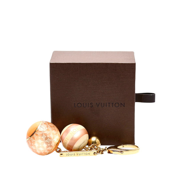ルイ ヴィトン ビジュー サック ミニラン クロワゼット キーホルダー M65643 ゴールド ピンク メッキ レディース LOUIS VUITTON 【中古】