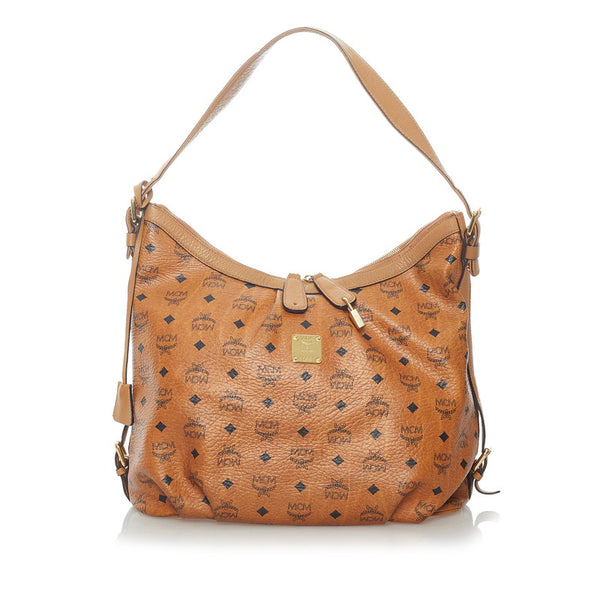 エム シー エム ヴィセトス ワンショルダーバッグ ブラウン PVC レザー レディース MCM 【中古】