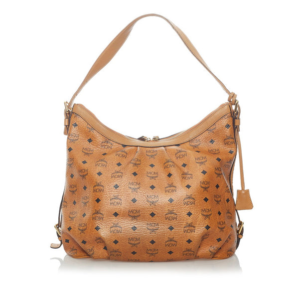 エム シー エム ヴィセトス ワンショルダーバッグ ブラウン PVC レザー レディース MCM 【中古】