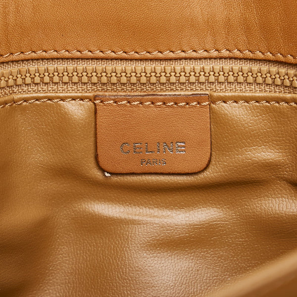 セリーヌ マカダム 斜め掛け ショルダーバッグ  ベージュ ブラウン PVC レザー レディース CELINE 【中古】