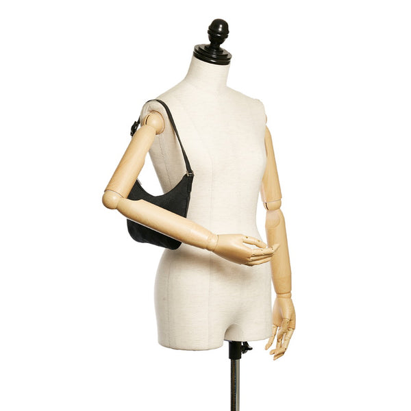 グッチ GGキャンバス ワンショルダーバッグ 005 0813 ブラック キャンバス レザー レディース GUCCI 【中古】