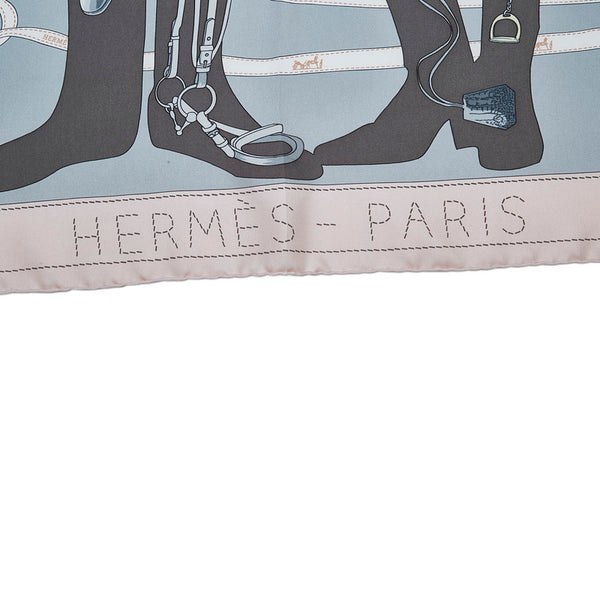 エルメス カレ90 MONSIEUR ＆ MADAME ムッシュ＆マダム スカーフ ピンク マルチカラー シルク レディース HERMES 【中古】