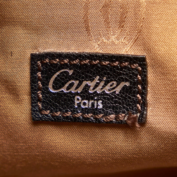 カルティエ マルチェロ ハンドバッグ ブラック レザー レディース CARTIER 【中古】