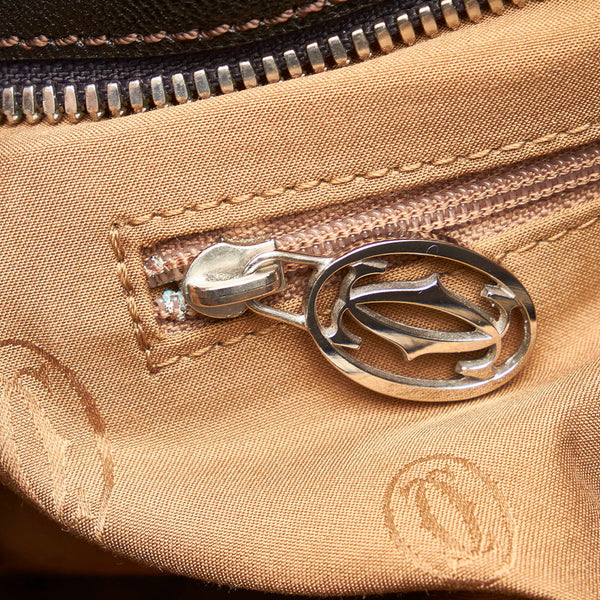 カルティエ マルチェロ ハンドバッグ ブラック レザー レディース CARTIER 【中古】